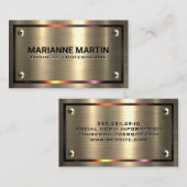 Metaal goud geborsteld | Metaalgrens | Schroeven Visitekaartje (Voorkant / Achterkant)