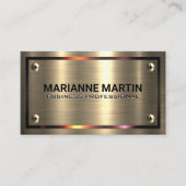 Metaal goud geborsteld | Metaalgrens | Schroeven Visitekaartje (Voorkant)