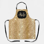 Metaal Goud & Glitter Glam Art Deco Schort (Voorkant)