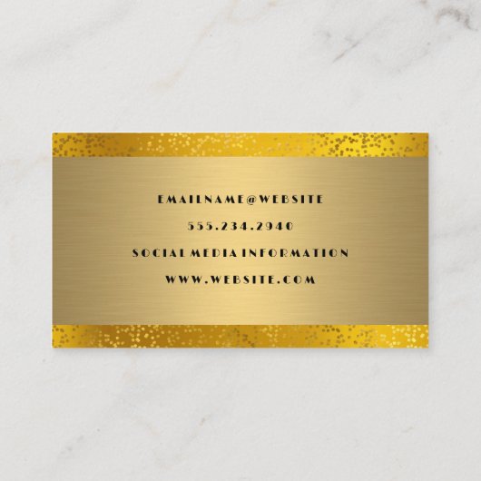 Metaal Goud | Gouden Confetti Folie Visitekaartje (Achterkant)
