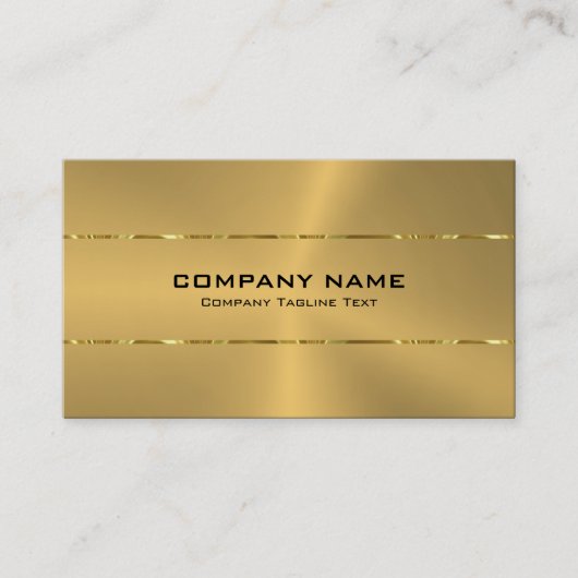 Metaal Goud Roestvrij staal Minimalistisch Ontwerp Visitekaartje (Voorkant)