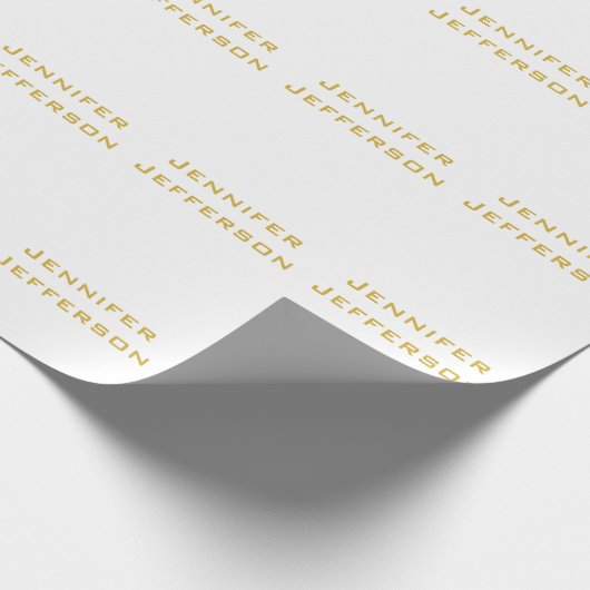 Metaal Goud & Witte Professionele Moderne Elegant Cadeaupapier (Hoek)