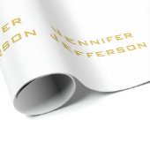 Metaal Goud & Witte Professionele Moderne Elegant Cadeaupapier (Rol Hoek)