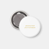 Metaal Goud & Witte Professionele Moderne Elegant Magneet (Voorkant / Achterkant)