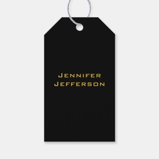 Metaal Goud & Zwart Professioneel Modern Eerlijk Cadeaulabel (Voorkant)