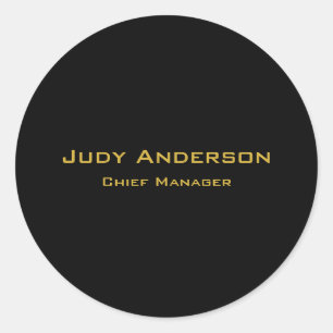Metaal Goud & Zwart Professioneel Modern Eerlijk Ronde Sticker