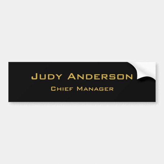 Metaal Goud & Zwart Professioneel Modern Elegaant Bumpersticker (Voorkant)