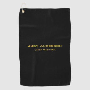 Metaal Goud & Zwart Professioneel Modern Elegaant Golfhanddoek