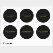 Metaal Goud & Zwart Professioneel Modern Elegaant Ronde Sticker (Vel)