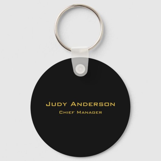Metaal Goud & Zwart Professioneel Modern Elegaant Sleutelhanger (Voorkant)