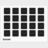 Metaal Goud & Zwart Professioneel Modern Elegaant Vierkante Sticker (Vel)