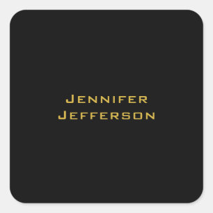 Metaal Goud & Zwart Professioneel Modern Elegaant Vierkante Sticker