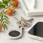 Metaal Goud & Zwart Professioneel Modern Naambord Sleutelhanger (Zijkant)