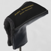 Metaal Goud & Zwart Professionele Moderne Elegant Golfheadcover (3/4 voorkant)