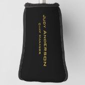 Metaal Goud & Zwart Professionele Moderne Elegant Golfheadcover (Draai 90)