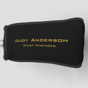 Metaal Goud & Zwart Professionele Moderne Elegant Golfheadcover