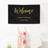 Metaal Goud & Zwart Professionele Moderne Elegant Spandoek (Insitu)