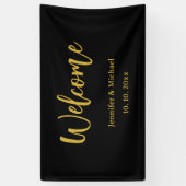 Metaal Goud & Zwart Professionele Moderne Elegant Spandoek (Verticaal)