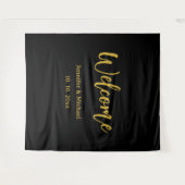 Metaal Goud & Zwart Professionele Moderne Elegant Wandkleed (Voorkant (horizontaal))