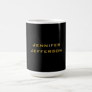 Metaal Goud & Zwart Professionele Moderne Elegante Koffiemok