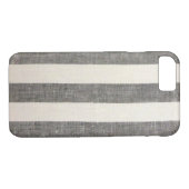 Metaal grijs en crème Striped iPhone cases (Achterkant (Horizontaal))