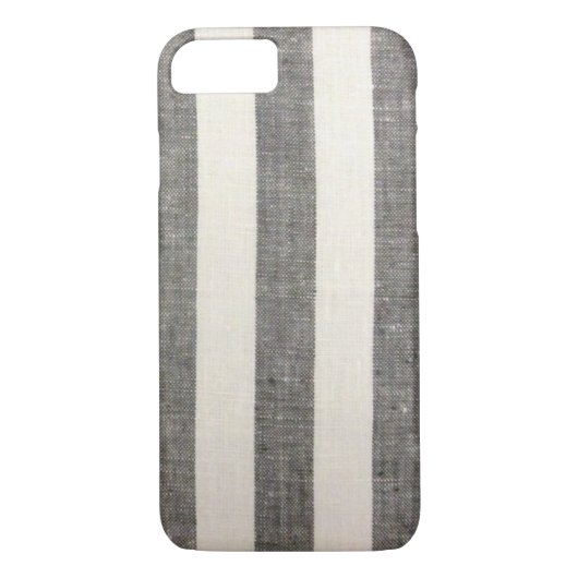 Metaal grijs en crème Striped iPhone cases (Achterkant)