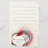 Metaal hart met Shakespeare sonnet 18 Briefpapier (Voorkant / Achterkant)