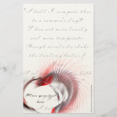 Metaal hart met Shakespeare sonnet 18 Briefpapier (Voorkant)