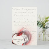 Metaal hart met Shakespeare sonnet 18 Briefpapier (Staand voorkant)