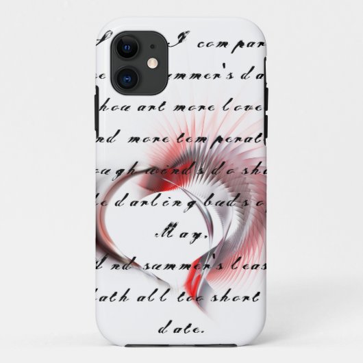 Metaal hart met Shakespeare sonnet 18 Case-Mate iPhone Case (Achterkant)