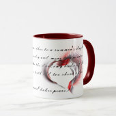 Metaal hart met Shakespeare sonnet 18 Coffee Mu Mok (Voorkant rechts)