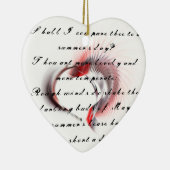 Metaal hart met Shakespeare sonnet 18 Keramisch Ornament (Rechts)
