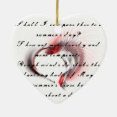 Metaal hart met Shakespeare sonnet 18 Keramisch Ornament (Achterkant)