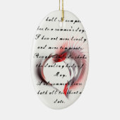 Metaal hart met Shakespeare sonnet 18 Keramisch Ornament (Rechts)