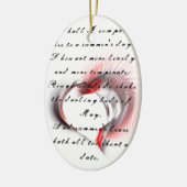 Metaal hart met Shakespeare sonnet 18 Keramisch Ornament (Links)