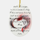 Metaal hart met Shakespeare sonnet 18 Keramisch Ornament (Voorkant)