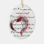 Metaal hart met Shakespeare sonnet 18 Keramisch Ornament (Rechts)