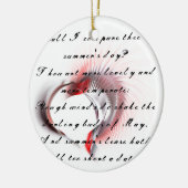 Metaal hart met Shakespeare sonnet 18 Keramisch Ornament (Links)