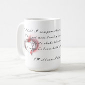 Metaal hart met Shakespeare sonnet 18 Koffiemok (Voorkant links)