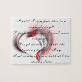 Metaal hart met Shakespeare sonnet 18 Legpuzzel (Horizontaal)