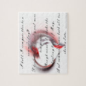 Metaal hart met Shakespeare sonnet 18 Legpuzzel (Verticaal)