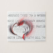 Metaal hart met Shakespeare sonnet 18 Legpuzzel (Horizontaal)