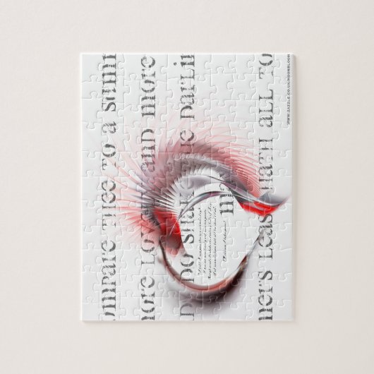 Metaal hart met Shakespeare sonnet 18 Legpuzzel (Verticaal)