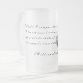 Metaal hart met Shakespeare sonnet 18 Matglas Bierpul (Voorkant links)