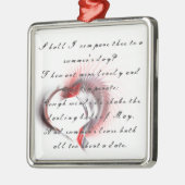 Metaal hart met Shakespeare sonnet 18 Metalen Ornament (Links)