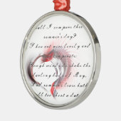 Metaal hart met Shakespeare sonnet 18 Metalen Ornament (Links)