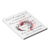 Metaal hart met Shakespeare sonnet 18 Notitieblok (Schuin)