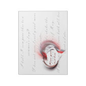 Metaal hart met Shakespeare sonnet 18 Notitieblok (Linkerzijde)