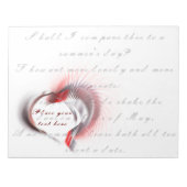 Metaal hart met Shakespeare sonnet 18 Notitieblok (Voorkant)