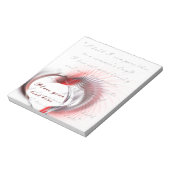 Metaal hart met Shakespeare sonnet 18 Notitieblok (Linkerzijde)